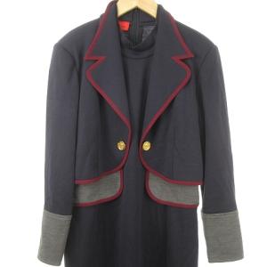 ROBERTA DI CAMERINO 90’s ジャケット レイヤード ワンピース 44 紺 