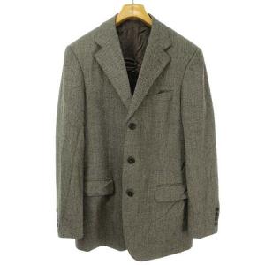 OLD ENGLAND カシミヤ シングル 3B スーツ セットアップ ジャケット スラックス 48 グレー系 IBO27