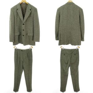 OLD ENGLAND ツイード シングル 3B 3ピース スーツ セットアップ 40 グレー系 IBO27