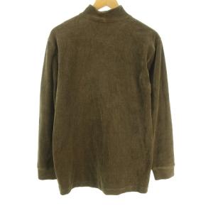 GIORGIO ARMANI 黒タグ コーデュロイ プルオーバー シャツ 長袖 ヘンリーネック 48 茶 ブラウン IBO27 0929