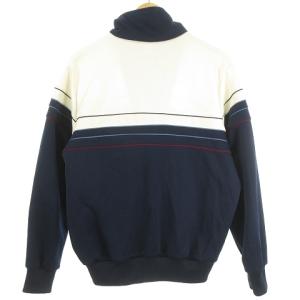 adidas 80s ヴィンテージ 切り替えトラック ジャージ ブルゾン L ネイビー