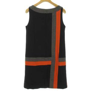 Diagram GRACE CONTINENTAL ウール ノースリーブ ワンピース 膝丈 パターン 切替 36 オレンジ