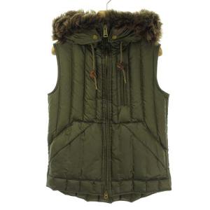 RALPH LAUREN フーデット ダウン ベスト ジャケット ラムファー フード付き M オリーブ