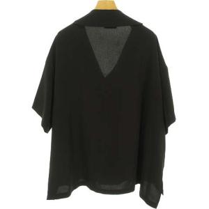 LIMI feu ヨウジヤマモト LD-B13-500 ボックス ワイドシルエット シャツ ブラウス 半袖 2 ブラック