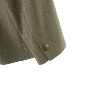 Leilian ロロピアーナ生地 美品 ストライプ ラペルカラー シングル 2B ジャケット テーラード ブレザー 11 グレー