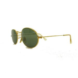 Ray-Ban ヴィンテージ B&L W0976 オーバル サングラス ゴールド レンズ グリーン メタル