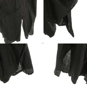 nagonstans 470BS231-6460 リネン イージー ワイド パンツ ボトムス 38 ブラック IBO29