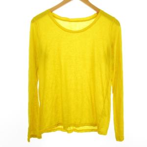 長袖 Tシャツ カットソー クルーネック F 黄 イエロー IBO29 1031