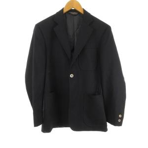 モヘヤ混 テーラード ジャケット ブレザー シングル 3B 段返り 35SHT ネイビー