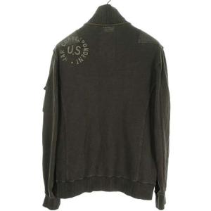 AVIREX スウェット ジップアップ ミリタリー ジャケット ブルゾン L チャコール