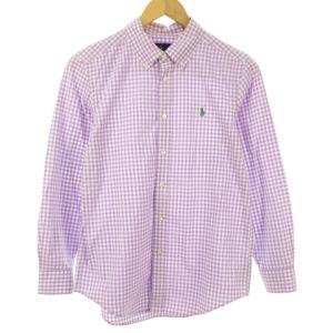 RALPH LAUREN ボタンダウン シャツ ギンガムチェック パープル