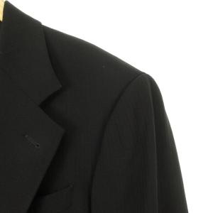 ARMANI COLLEZIONI テーラード ジャケット ブレザー シングル 1B ストライプ 40 ブラック