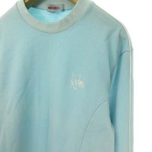 KENZO GOLF 90s ヴィンテージ プルオーバー スウェット シャツ トレーナー ロゴ刺繍 長袖 3 ブルー IBO29