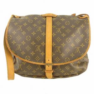 LOUIS VUITTON M42254 モノグラム ソミュール35 ショルダーバッグ 茶