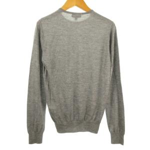 Drawer カシミヤ シルク ニット セーター 薄手 クルーネック 1 グレー