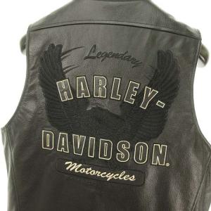 HARLEY DAVIDSON ライダースレザーベスト イーグル M ブラック