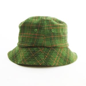 STUSSY バケットハット アウトドアハット 帽子 チェック 刺繍 グリーン