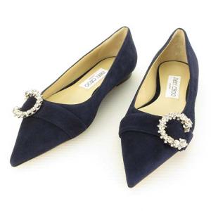 21AW SARESA FLAT パンプス スエード 37 ネイビー