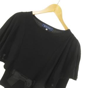 M'S GRACY ニット セーター プルオーバー フリル調レイヤードスリーブ フロントリボン グログランリボン付き