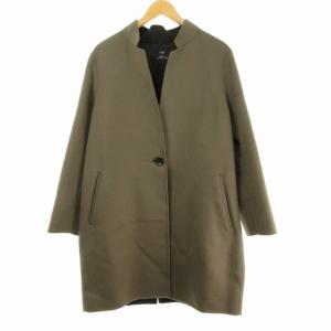 アンゴラ混 ダブルフェイス スタンドカラー チェスター コート シングル グレージュ