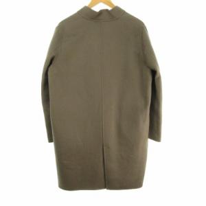 23区 アンゴラ混 ダブルフェイス スタンドカラー チェスター コート シングル グレージュ