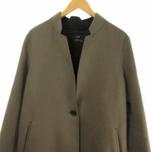 23区 アンゴラ混 ダブルフェイス スタンドカラー チェスター コート シングル グレージュ