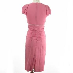 PRADA シルク ワンピース ドレス ギャザー  バックジップ 38  ピンク IBO31 1130
