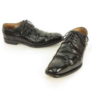 REGAL 123R スクエア ウイングチップ レザー シューズ 外羽根 ビジネス ドレス 26cm ブラック 黒