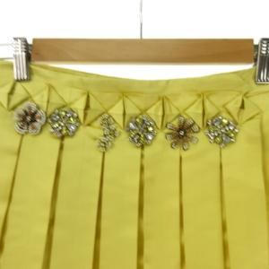 Ermanno Scervino サテン ラップ スカート ショート パンツ ビジュー 40 黄 イエロー IBO31 1209