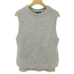 リネン ノースリーブ ニット ベスト トップス 38 グレー IBO31