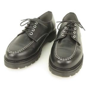 4ホール モックトゥ レースアップ シューズ ブーツ オックスフォード 美品 26cm ブラック 黒