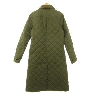 RALPH LAUREN 中綿 キルティング ロング コート レザー パイピング 7 オリーブ インパクト21 IBO33 1227