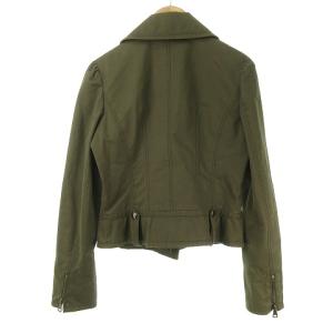 EPOCA コットン ダブル ライダース ジャケット ブルゾン 花柄裏地 40 オリーブ IBO33 1228