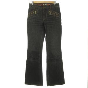 ジップポケット フレア デニム パンツ ジーンズ 26