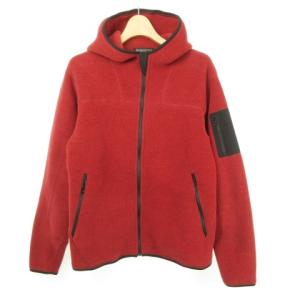 美品 カナダ製 フリースジャケット フード フルジップ 1225-343-0493 赤 レッド M 0105