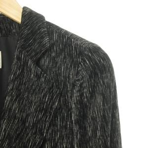 ARMANI COLLEZIONI 縞柄 ベロア テーラード ジャケット ブレザー シングル 2B 44 グレー IBO33 0106