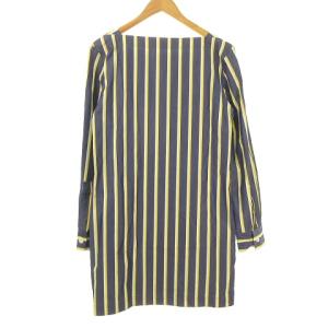 Maison Kitsuné ストライプ シャツ ワンピース  ボートネック 36 紺 ネイビー KWE-19010-A IBO33 0109