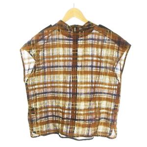 EPOCA トップス 2点セット チュールブラウス インナーキャミソール ロゴボタン付きエポレット ロゴ入り