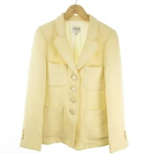 ニット テーラード ジャケット ブレザー シングル 4B 40 クリーム IBO33 0114
