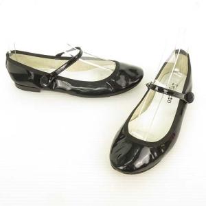 Repetto メリージェーン フラットシューズ バレエシューズ パンプス パテント エナメル 37 ブラック IBO33