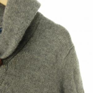 RALPH LAUREN ショールカラー ニット セーター くるみボタン M ウールカシミヤ グレー  IBO33 0118