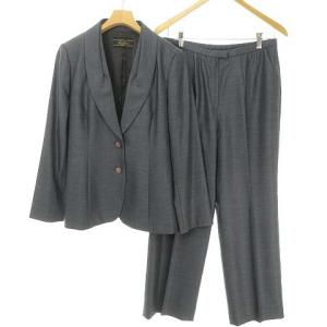 ウール シルク スーツ セットアップ ジャケット スラックス パンツ 11 チャコール系 IBO33