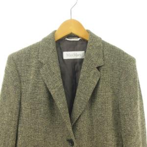 Max Mara 美品 白タグ ツイード ジャケット 茶 ブラウン系 42 M位 IBO35 0123