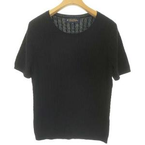 Brooks Brothers シルク カシミヤ ケーブル アンサンブル ニット  セーター トップス カーディガン 半袖 長袖 M ブラック 黒 IBO35
