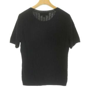 Brooks Brothers シルク カシミヤ ケーブル アンサンブル ニット  セーター トップス カーディガン 半袖 長袖 M ブラック 黒 IBO35