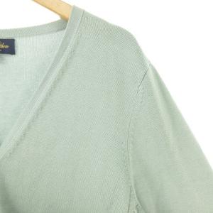 Brooks Brothers カーディガン シルクコットン ニット セーター L ミントグリーン IBO35 0125