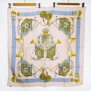 シルク スカーフ スクエア 大判 ロゴ入り ベルト柄 ラッパ柄 フラッグ柄 ロープ柄 総柄 正方形 ITALY イタリア製