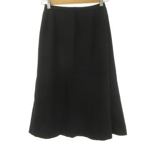 フレア スカート ひざ丈 9 黒 ブラック IBO33 0128