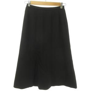 Leilian フレア スカート ひざ丈 9 黒 ブラック IBO33 0128
