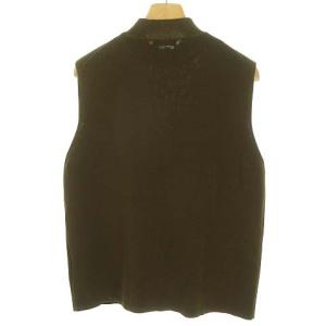 ADORE 17SS ノースリーブ リブ ニット セーター モックネック コットン アセテート 38 オリーブ IBO33